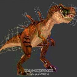 恐龍之暴龍行走奔跑動(dòng)作3DMAX模型帶綁定下載