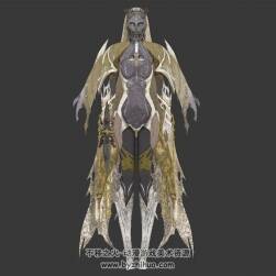 嗜血代碼Armored Female Lost 游戲BOSS角色3DMax fbx模型下載