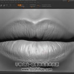 ZBrush 女性嘴唇真實紋理細(xì)化雕刻視頻教程