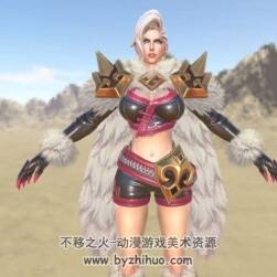 王者榮耀游戲英雄角色鐘無艷次時代3DFBX模型下載