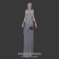 TERA Q Belic 金發(fā)美女御姐 3D模型 有綁定和動(dòng)作