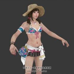 夏日泳裝 現(xiàn)代草帽清涼泳裝女孩3dMax模型 百度云下載