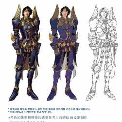 韩式游戏角色 线稿原画设定 39P