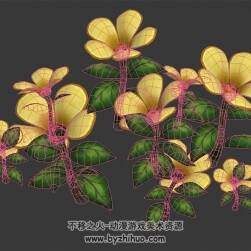 卡通小黃花 3D模型 四角面max格式下載