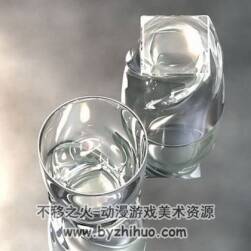 Glass C4D玻璃杯水杯3D模型下载