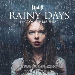 PHOTOSHOP 雨天筆刷 雨水下雨水珠效果 PS筆刷下載