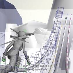 跑酷動(dòng)作白模 3D模型 有綁定和動(dòng)畫