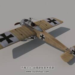 一只古董飞机3dMax底模模型 有贴图免费送