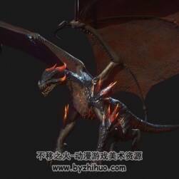 【PBR】高精度西方熔巖龍模型