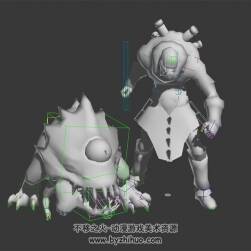 駝背怪人和寵物 3D模型 有綁定和動(dòng)作 四邊面