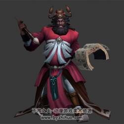 長(zhǎng)得像閻王的判官 3D模型 有綁定和動(dòng)作