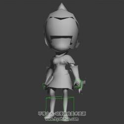 Q版卡通 女刺客 3D模型 有綁定和動作