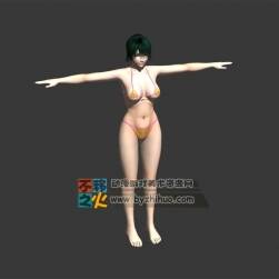 少女 短发 比基尼女孩T-pose模型