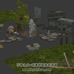 中式門派廢墟 Max模型