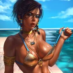 LoganCure2019年09月插畫作品Swimsuit Pharah + Lara Croft