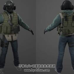 Rainbow Six siege彩虹六號(hào) Jager耶格一套制服3D模型 Max obj格式下載