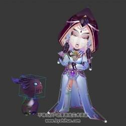 Q版魔幻小龍女及寵物3DMax模型帶綁定休閑動作下載
