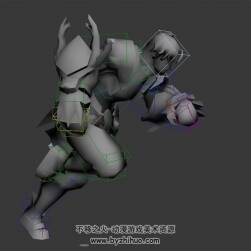 游戲角色男疾跑動作3DMax模型帶綁定無貼圖下載
