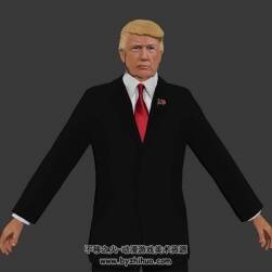 美国现代大叔人物男性特朗普3D模型Max fbx格式下载