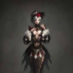 哥特式服飾女角色3DMax模型含貼圖下載（版本略高）
