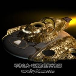 Goldship 太空黄金宇宙飞船3Dc4d模型分享