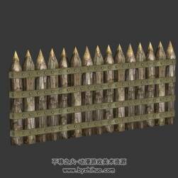 古代木栅栏 3D模型 四角面 百度网盘下载