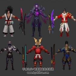 王者榮耀 宮本武藏[霸王丸] 全皮膚3D模型