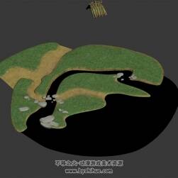 小河边 野外河景 四角面3D模型 max格式下载