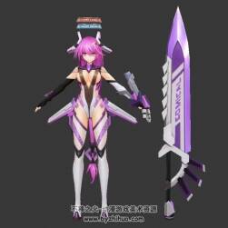 伊蘇6納比斯汀的方舟 伊莎 3dMax模型 四邊面