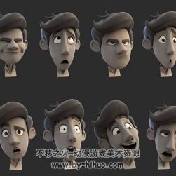 Jimmy Levinsky 3D卡通人物角色设定图片下载 很精彩的表情情绪塑造 97P