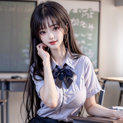 紫衣JK人物 AI美术作品图包 百度网盘下载
