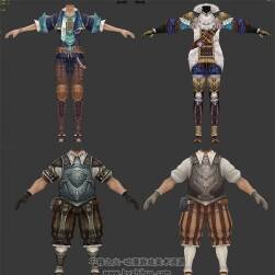卓越之剑男女主角套装时装模型 3Dmax合集