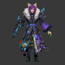 王者荣耀 李白 千年之狐 带绑定3D模型