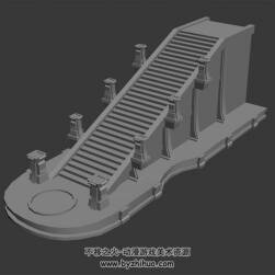 宫殿阶梯 3D模型 四角面 百度网盘下载