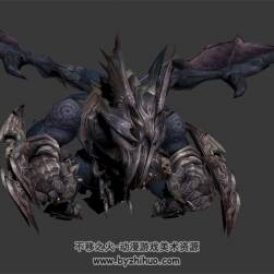 大翅膀暗黑風(fēng)怪物 3D模型 有綁定和全套動(dòng)作