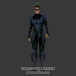 美国超级英雄角色 夜鹰 3D模型 有绑定和动作