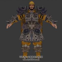 中式古代大斧將軍頭目3套服裝3DMax模型下載