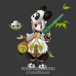 Q版 熊貓時(shí)裝蘿莉 3D模型 有綁定和動(dòng)作