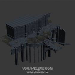 破碎的宮殿  max模式下載 3D模型 四角面