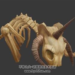 动物骸骨 骨骼 场景摆件 四角面 3D模型百度网盘下载