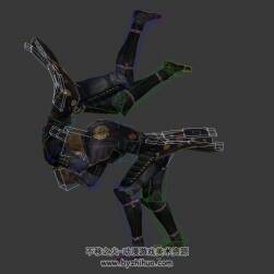 江湖角色男子雙人對(duì)打動(dòng)畫(huà)3DMax模型帶綁定下載