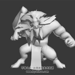 長發(fā)壯漢巨人 BOSS 3D模型 有綁定和憤怒、捶地、攻擊的動(dòng)作