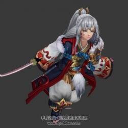 Q版古裝小少年帶劍攻擊動(dòng)作3DMax模型帶綁定下載
