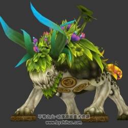 叢林牛角四足怪物3DMax模型帶骨骼綁定下載