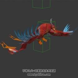 火鳳凰 烈焰鳥 3D模型 有綁定和動作
