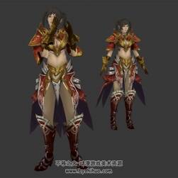 古裝鎧甲雙馬尾女性3DMax模型 含鬼畜舞蹈動(dòng)作