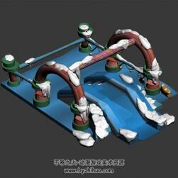 卡通小拱橋 3D模型 四角面 百度網(wǎng)盤下載