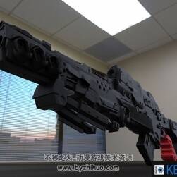 科幻未来风 黑色狙击枪 3D模型