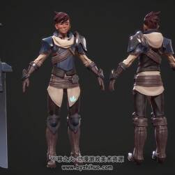 次世代 奇幻風(fēng) 短發(fā)女刀客 3D模型 有綁定和動作