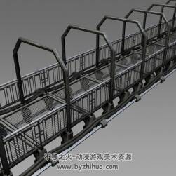 steel walk way 不銹鋼路梯3D模型 C4D 3DS OBJ格式下載
